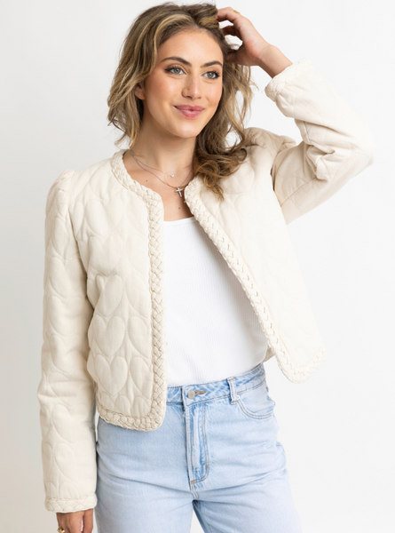 Karlie- Novelty Heart Stitch Jacket