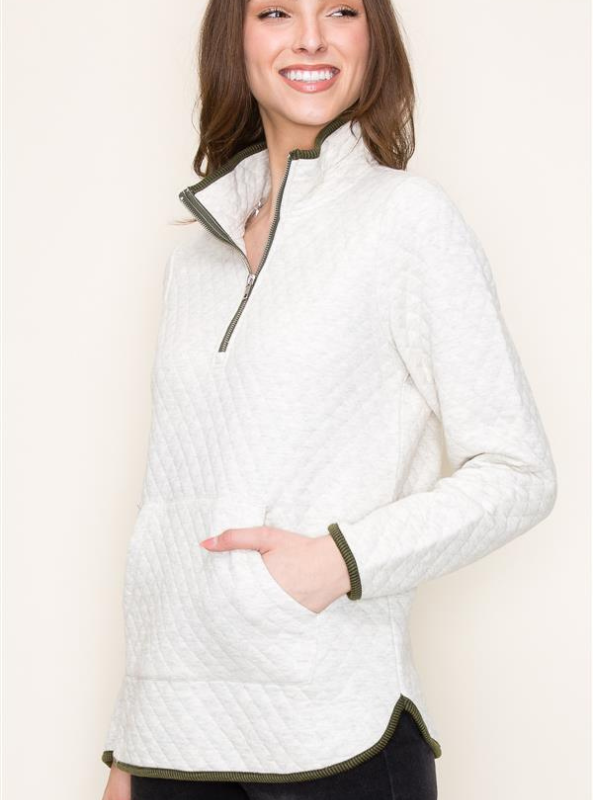 Quilted Knit Pullover - Tres Chic Boutique