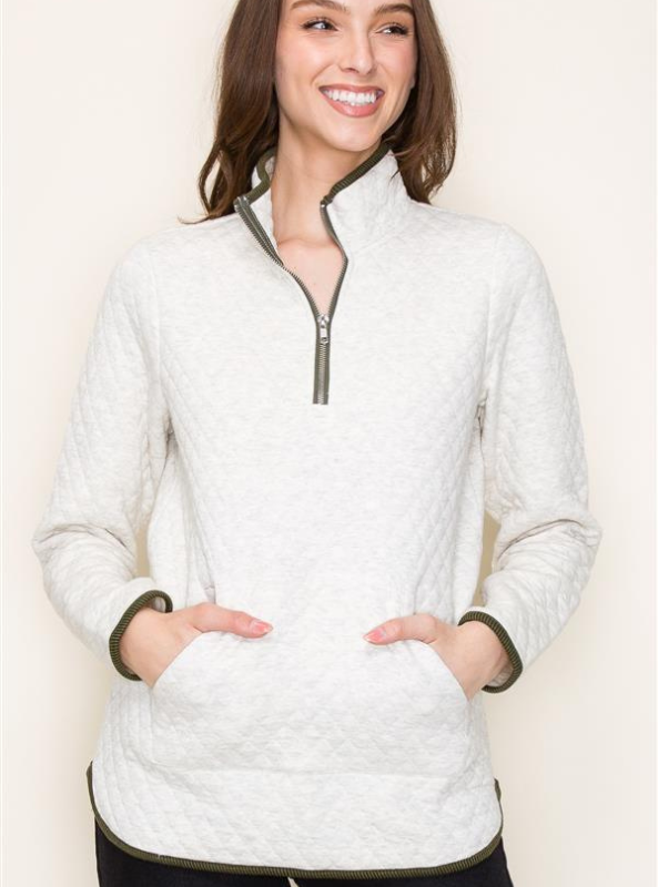 Quilted Knit Pullover - Tres Chic Boutique