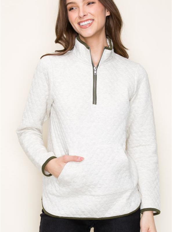 Quilted Knit Pullover - Tres Chic Boutique