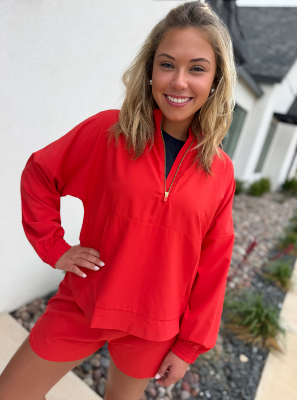 Rhone Apparel- Mirage Anorak Cabana Red