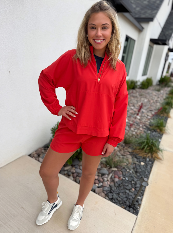 Rhone Apparel- Mirage Anorak Cabana Red