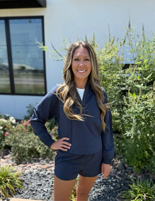 Rhone Apparel- Mirage Anorak- Navy Blue - Tres Chic Boutique