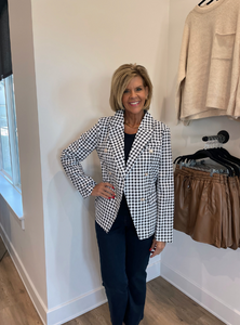 Houndstooth Print Blazer