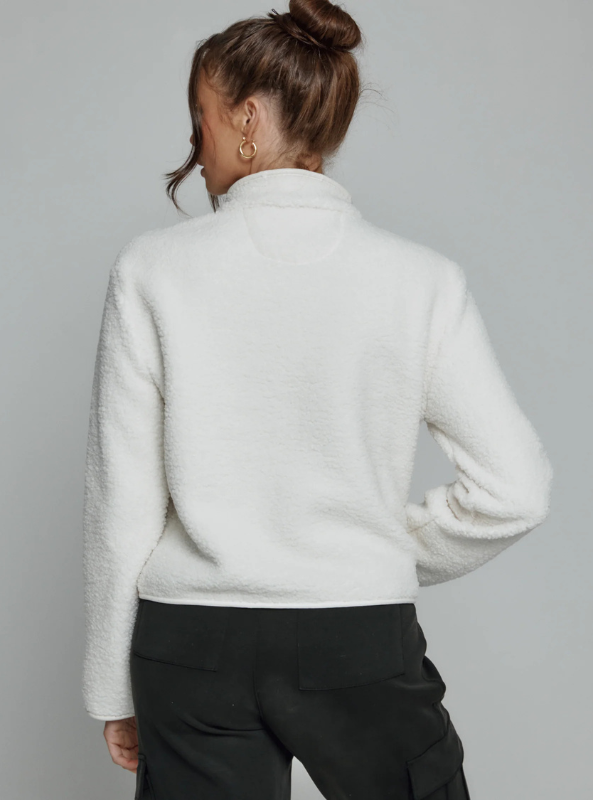 7Diamonds- Cozy Quarter-Zip Pullover- Ivory