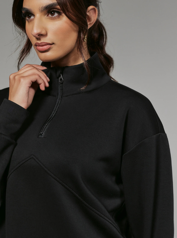 7Diamonds Rev Crop Quarter-Zip- Onyx