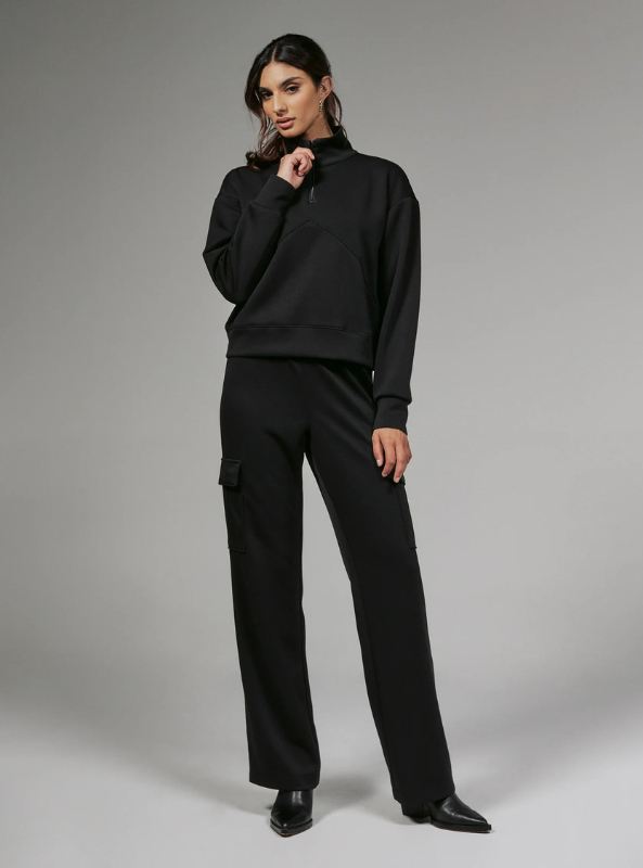 7Diamonds Rev Crop Quarter-Zip- Onyx