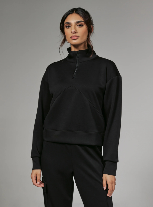 7Diamonds Rev Crop Quarter-Zip- Onyx