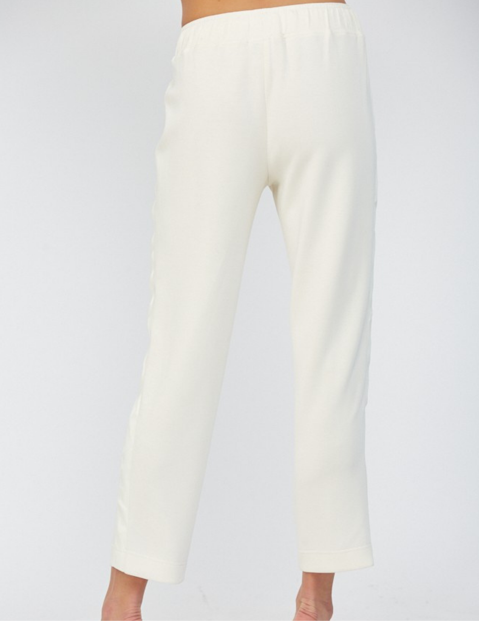 French Vanilla Satin Trim Detail Lounge Pant - Tres Chic Boutique