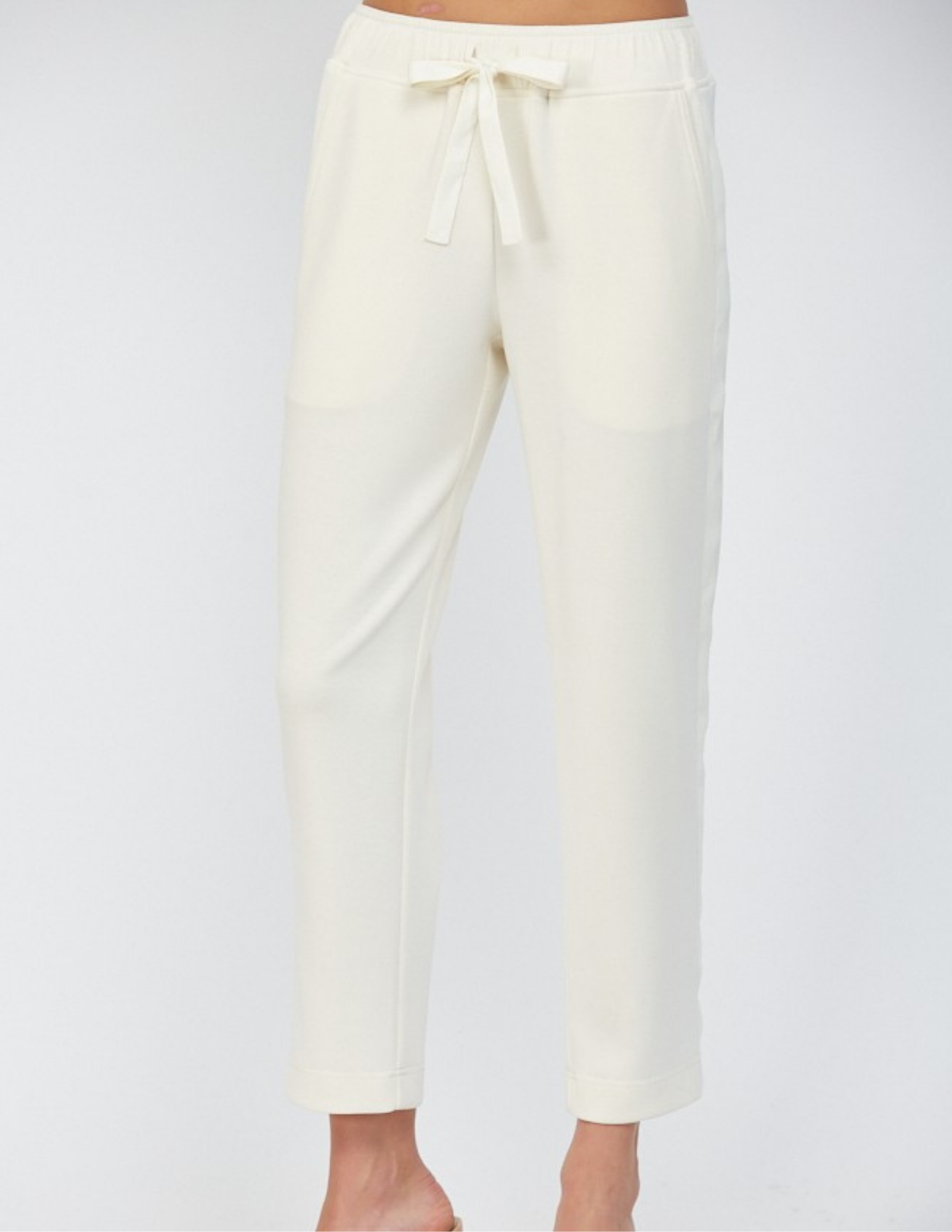 French Vanilla Satin Trim Detail Lounge Pant - Tres Chic Boutique
