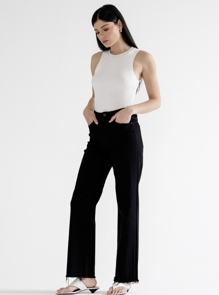 High Rise Slim  Wide Leg - Tres Chic Boutique