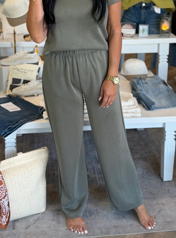 Karlie Scuba Pant- Olive