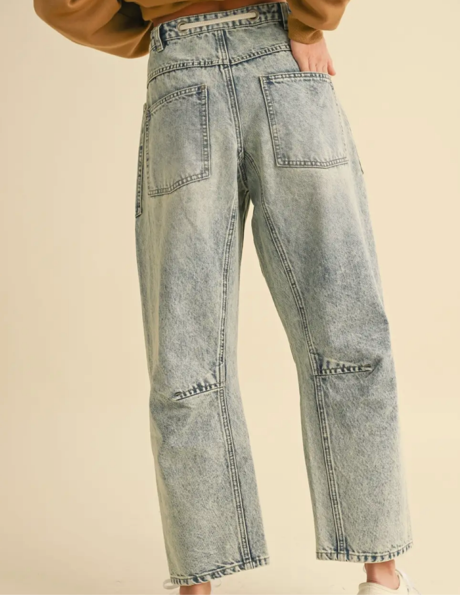 Washed Denim With Tie - Tres Chic Boutique