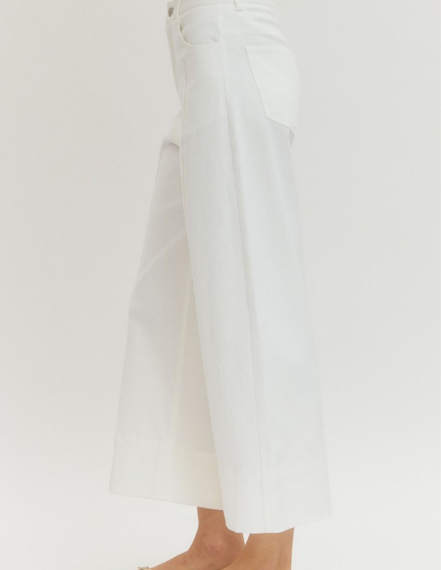 Wide Leg Pintuck Pants- Off White