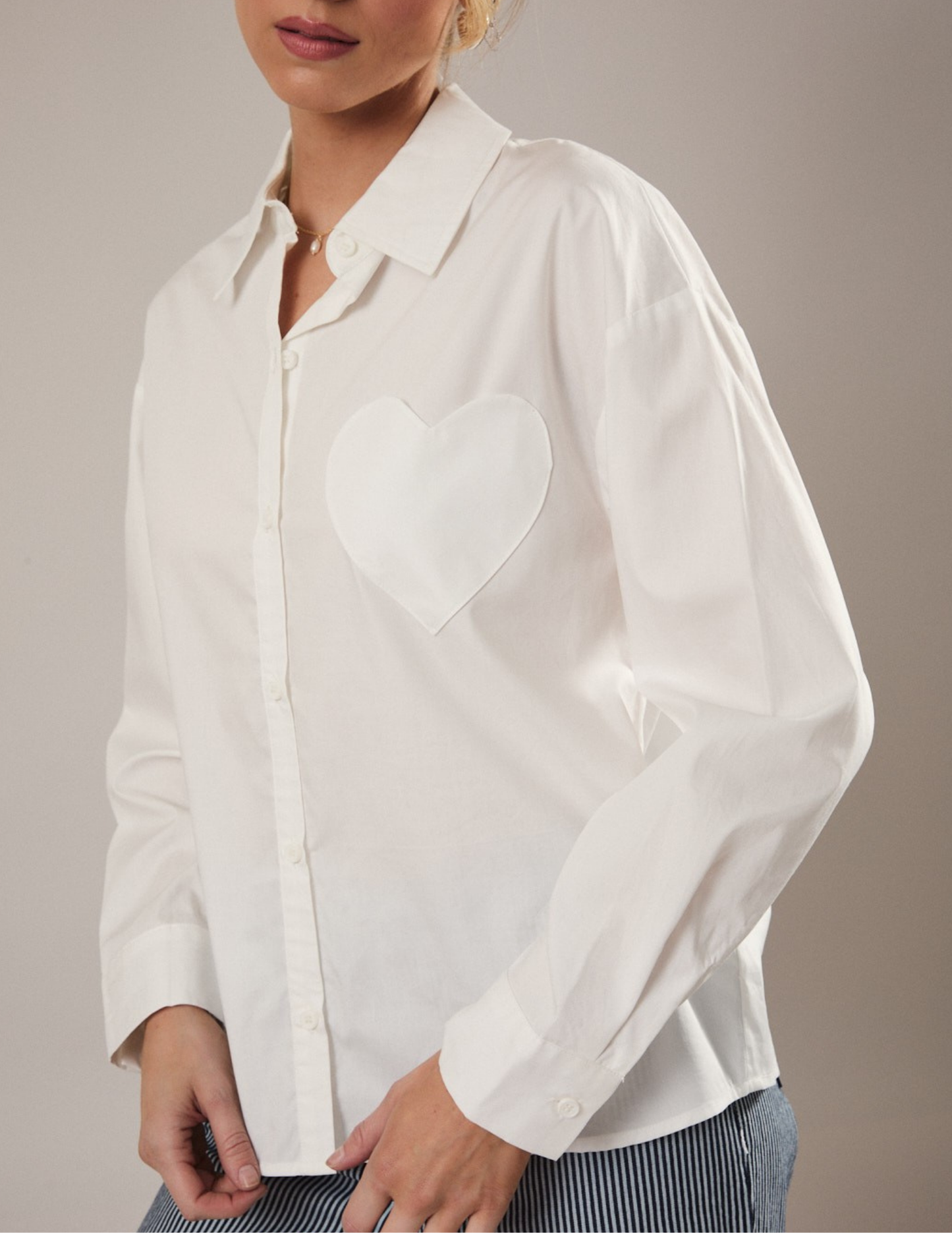 Heart Pocket Button Up Top