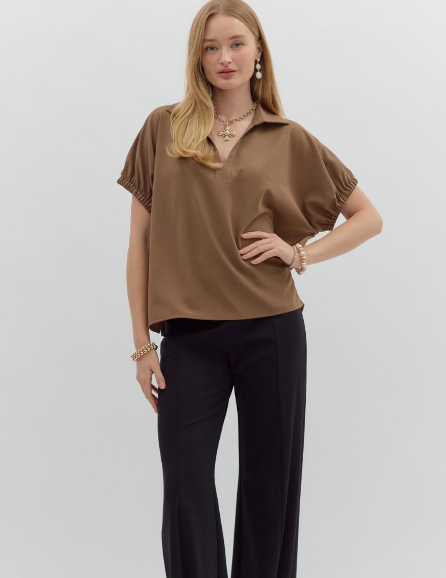 Solid Go To Tunic- Mocha - Tres Chic Boutique