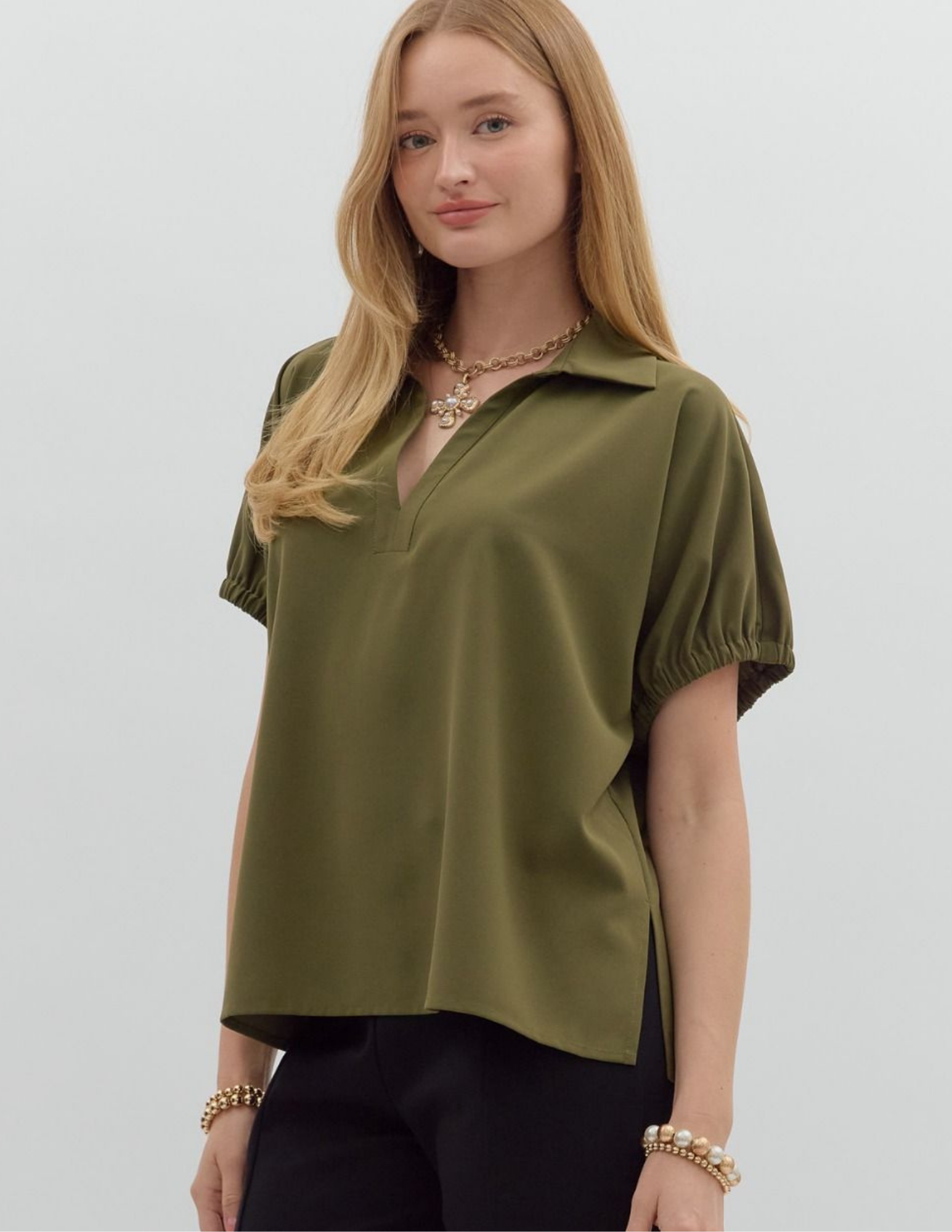 Solid Go To Tunic- Olive - Tres Chic Boutique