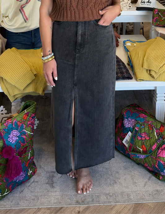 Fast Forward Skirt- Black Denim