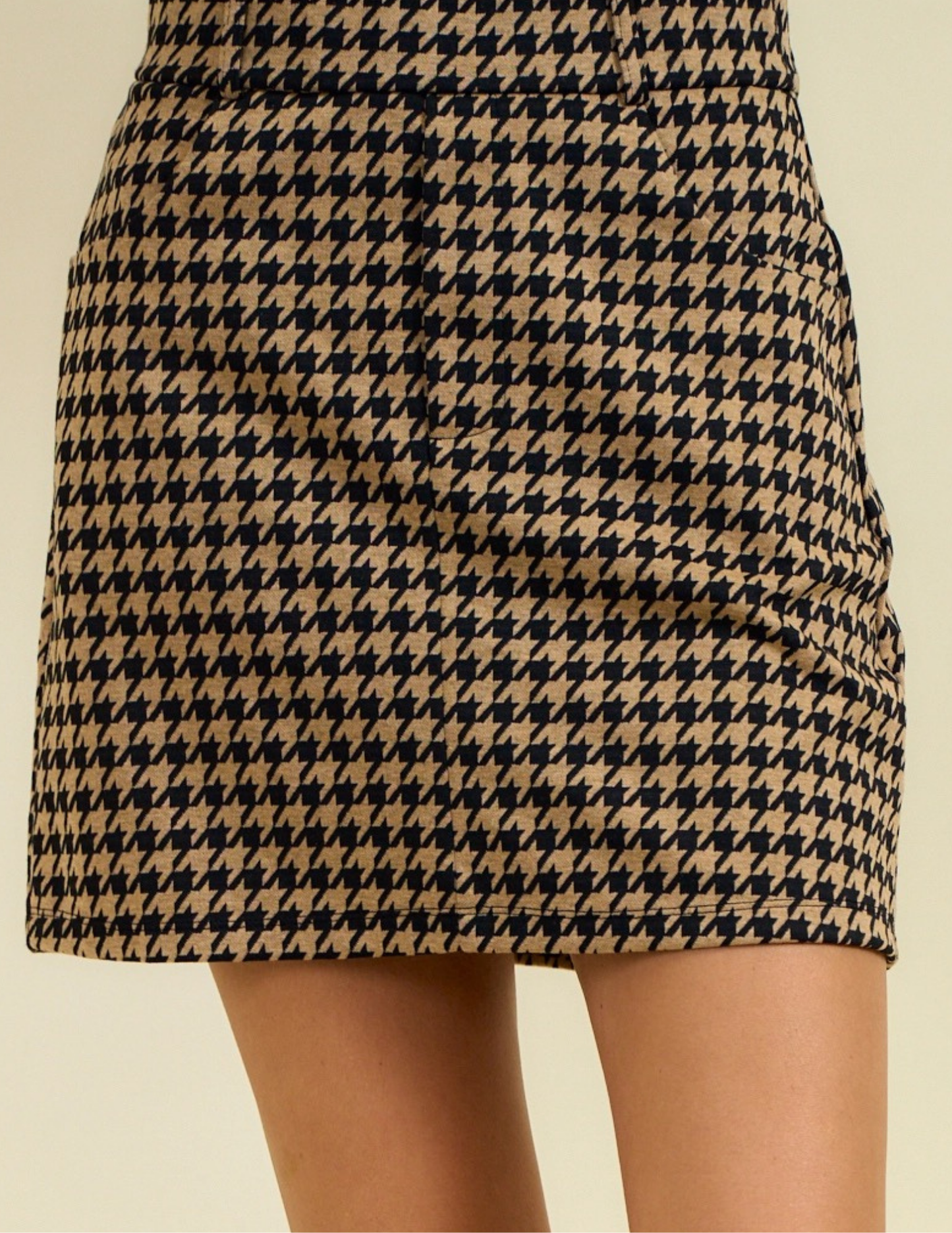Houndstooth Jacquard Mini Skirt