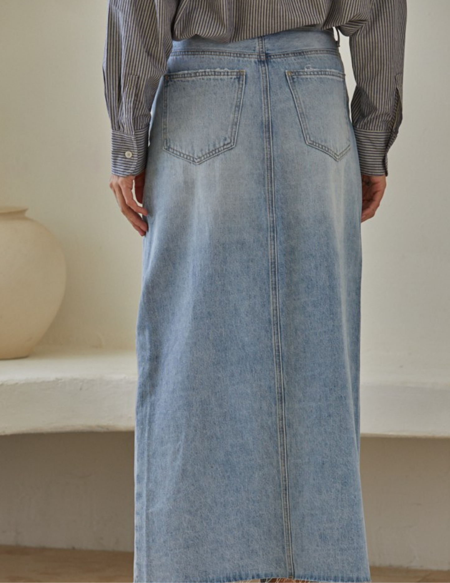 Thrill Ride Denim Skirt- Light Denim