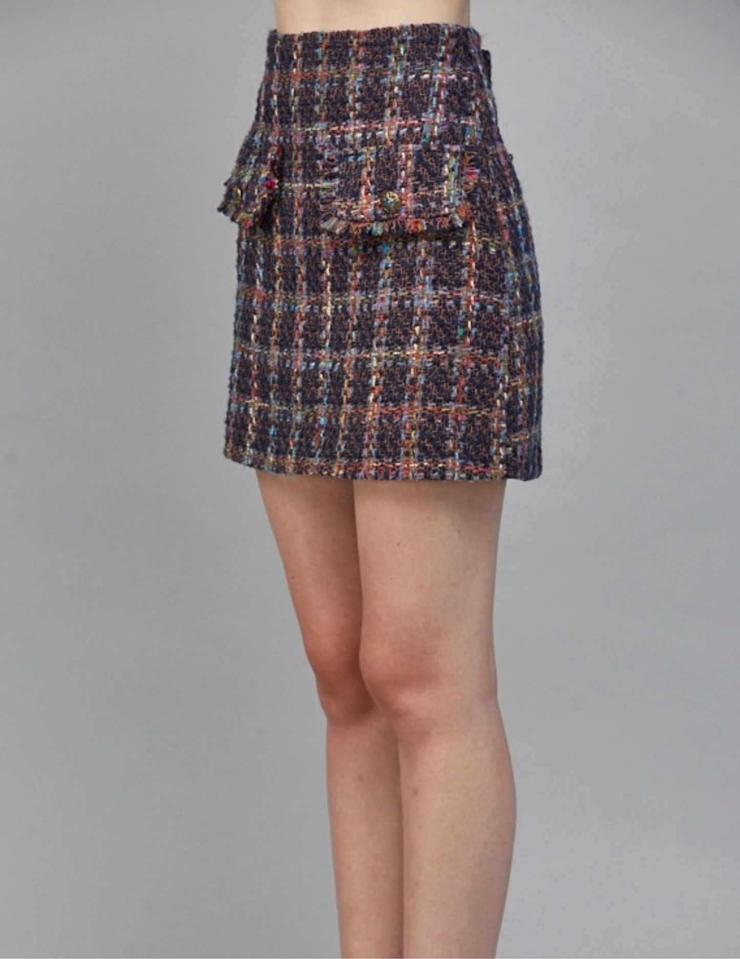 Tweed Skirt- Navy Multi