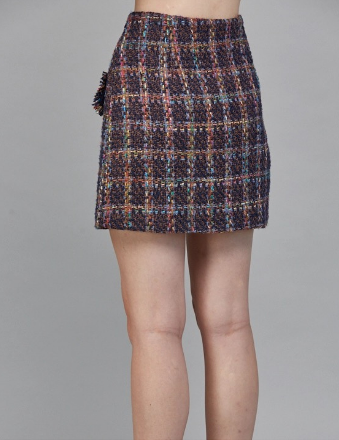 Tweed Skirt- Navy Multi