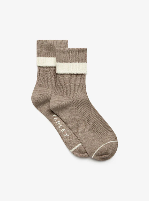 Varley- Kerry Plush Roll Top Sock- Sandmarl/ Egret