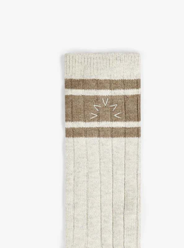 Varley- Malissa Plush Wide Rib Sock- Ivory Marl