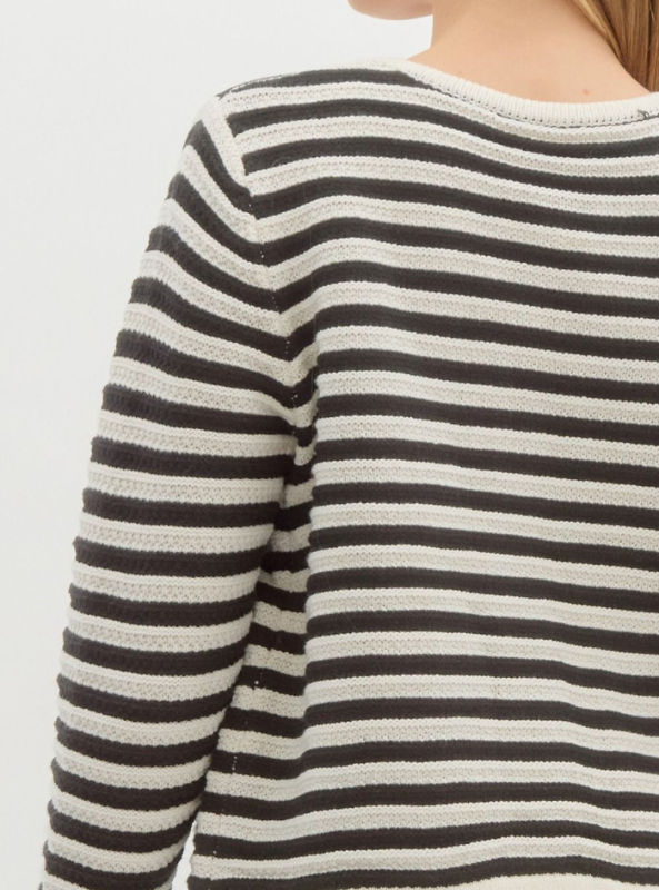 Black Striped Cardigan