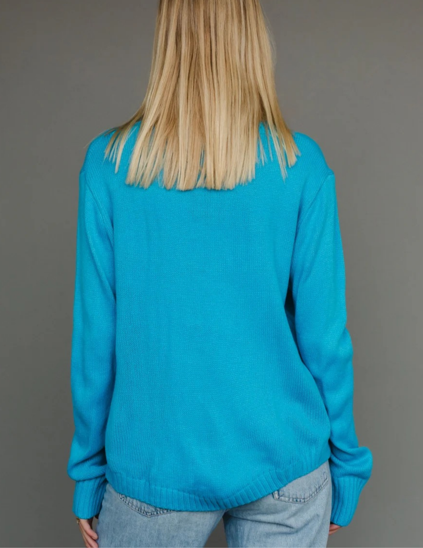 Blue Feelin' Festive Sweater