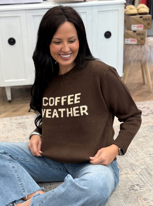 Brown Coffee Weather Knit Sweater