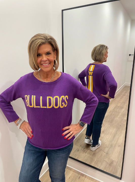 Bulldogs Knit Sweater - Tres Chic Boutique