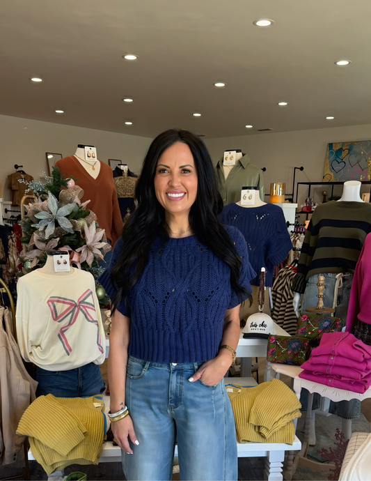 Cali Crochet Top - Navy