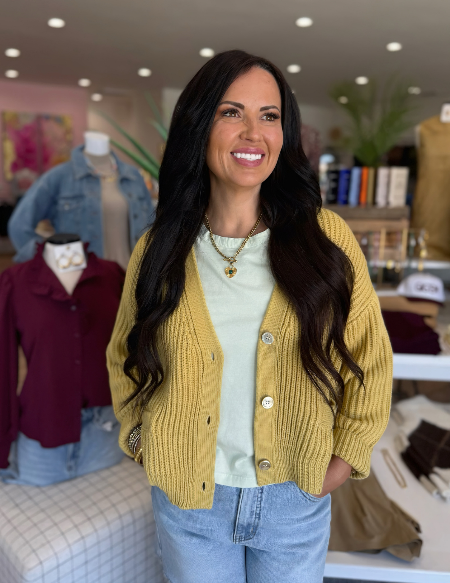 Chunky Cardigan- Baby Yellow - Tres Chic Boutique