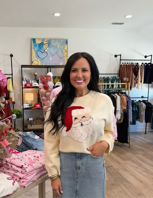 Crew Neck Santa Claus Christmas Sweater