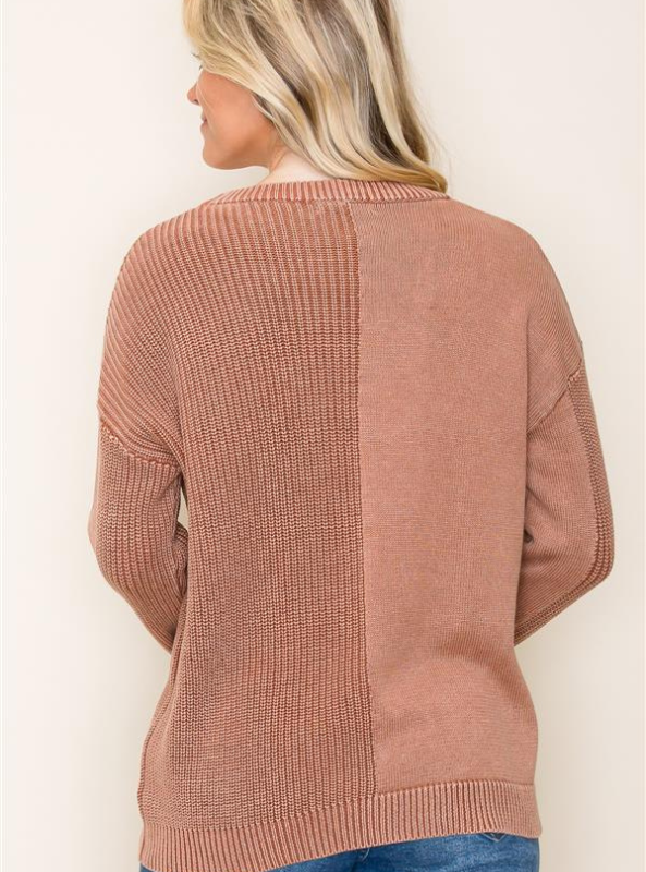 Crew Neck Textured Sweater - Tres Chic Boutique