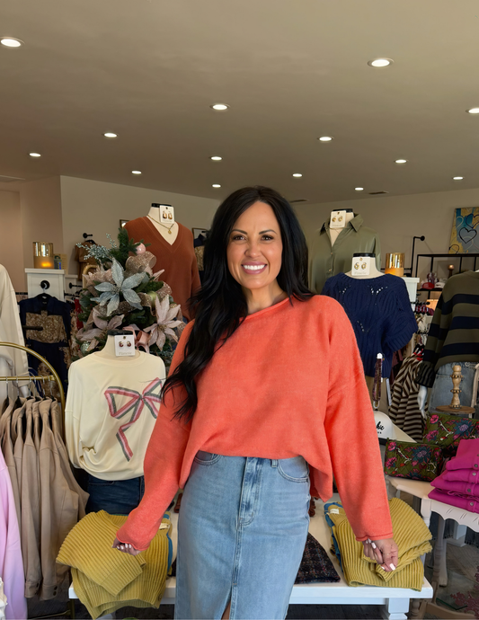 Easy Days Ahead Sweater- Orange