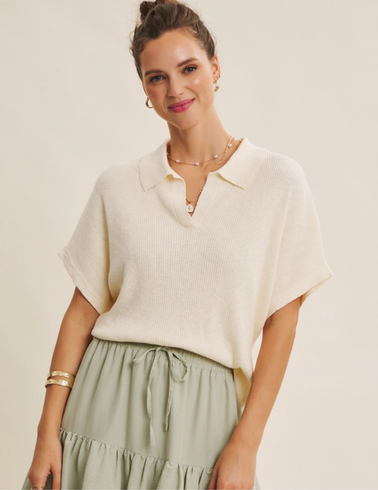 Effortless Knit Sweater- Cream