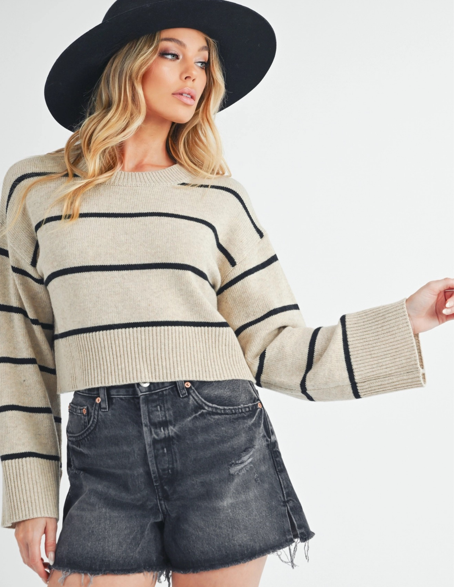 Emmanuelle Sweater- Oat/ Black