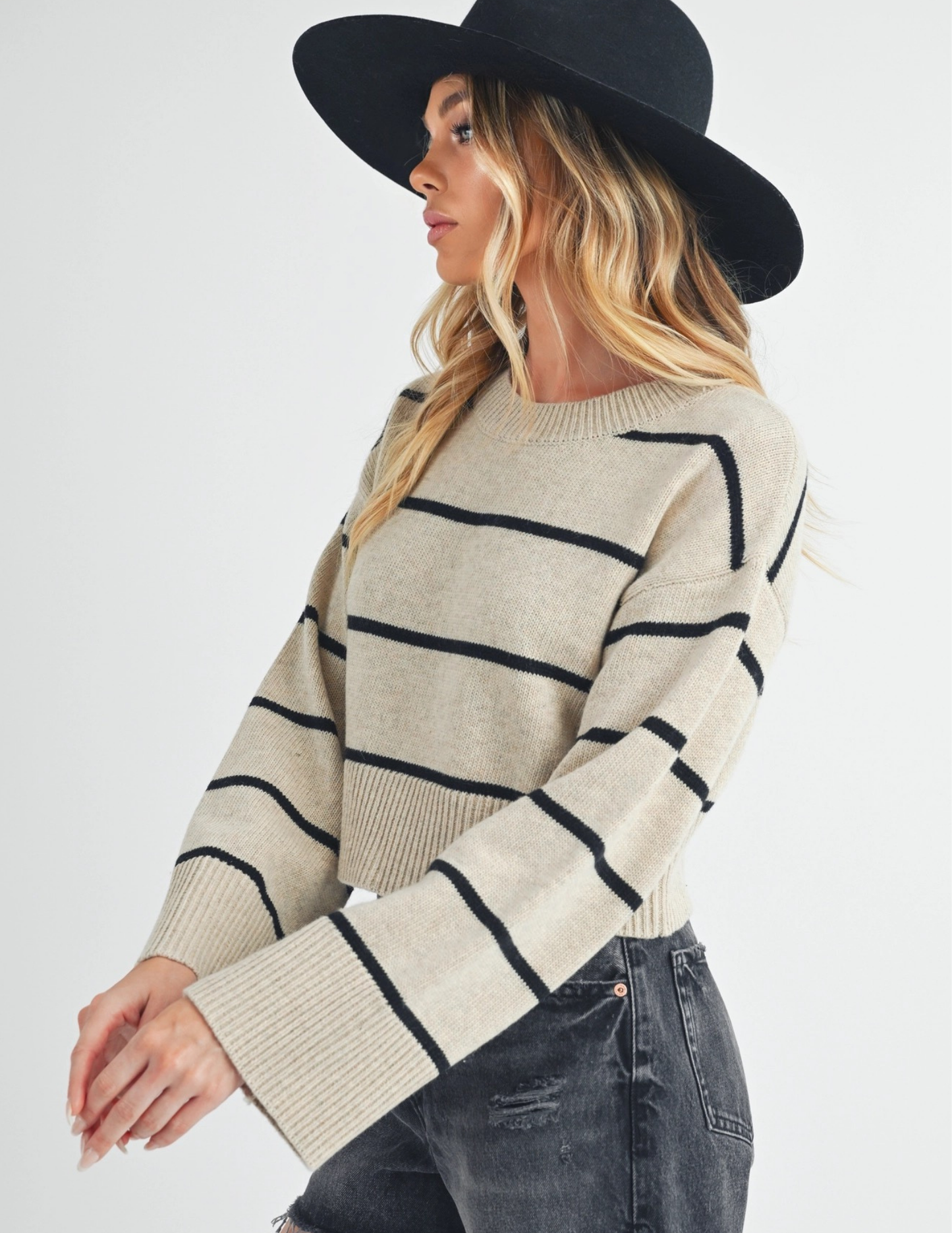 Emmanuelle Sweater- Oat/ Black