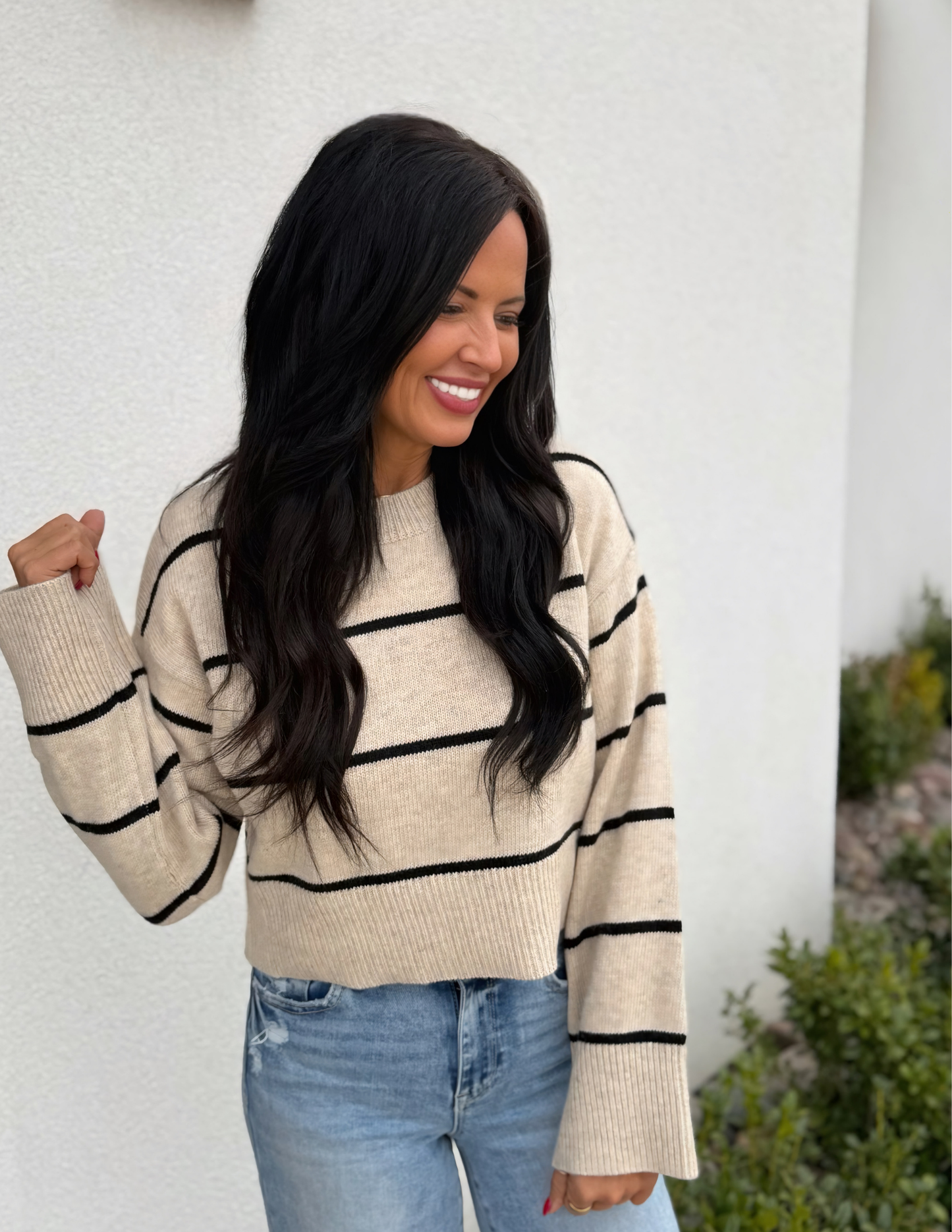 Emmanuelle Sweater- Oat/ Black