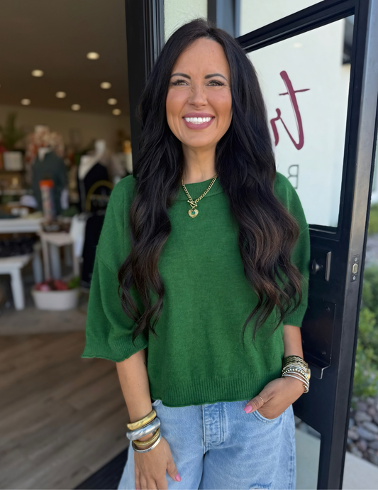 Fall Lightweight Sweater- Pine