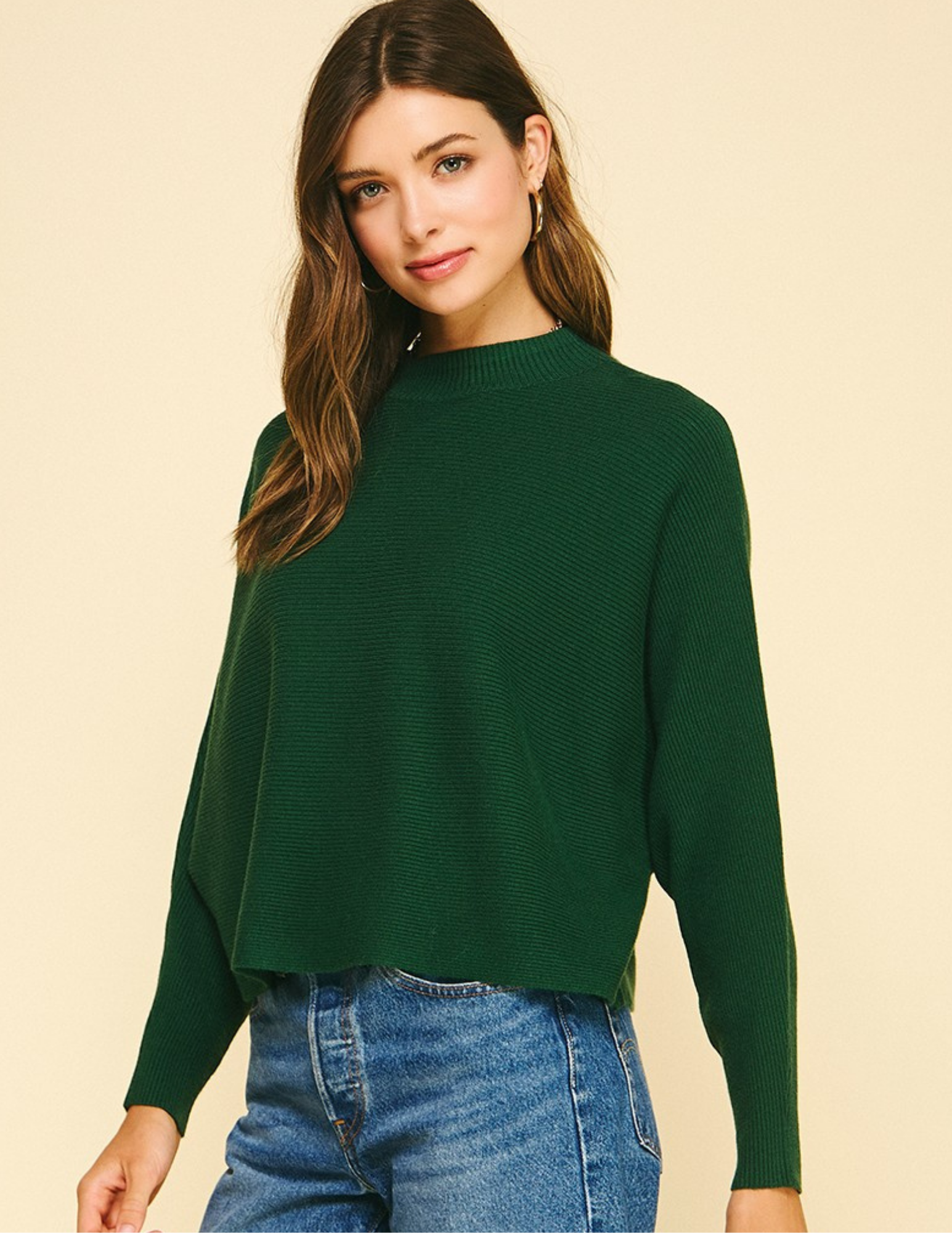 Favorite Fall Sweater- Pine Green - Tres Chic Boutique
