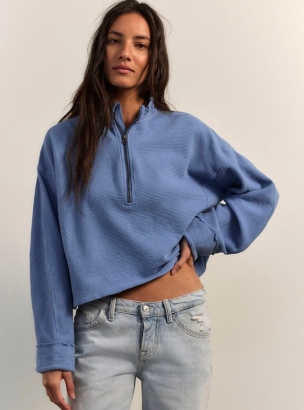 Free People | We The Free Celeste Quarter Zip- Bluebell