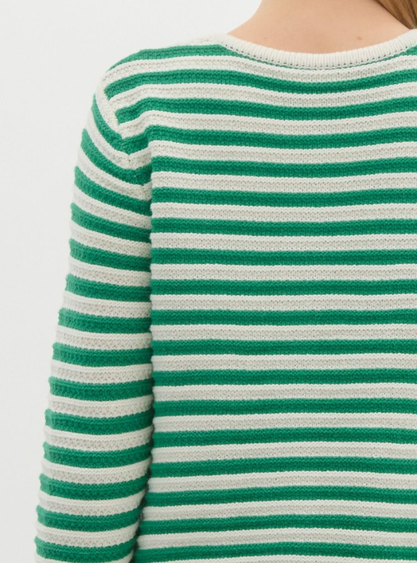 Green Striped Cardigan