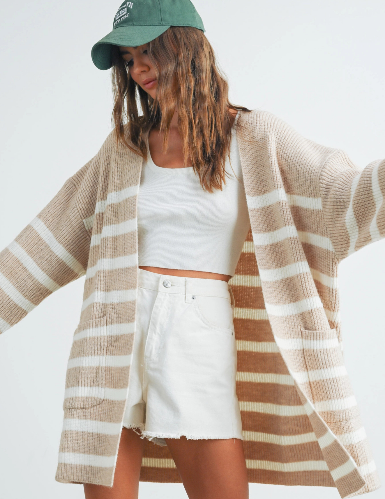 Knitted Stripe Maxi Cardigan - Tres Chic Boutique