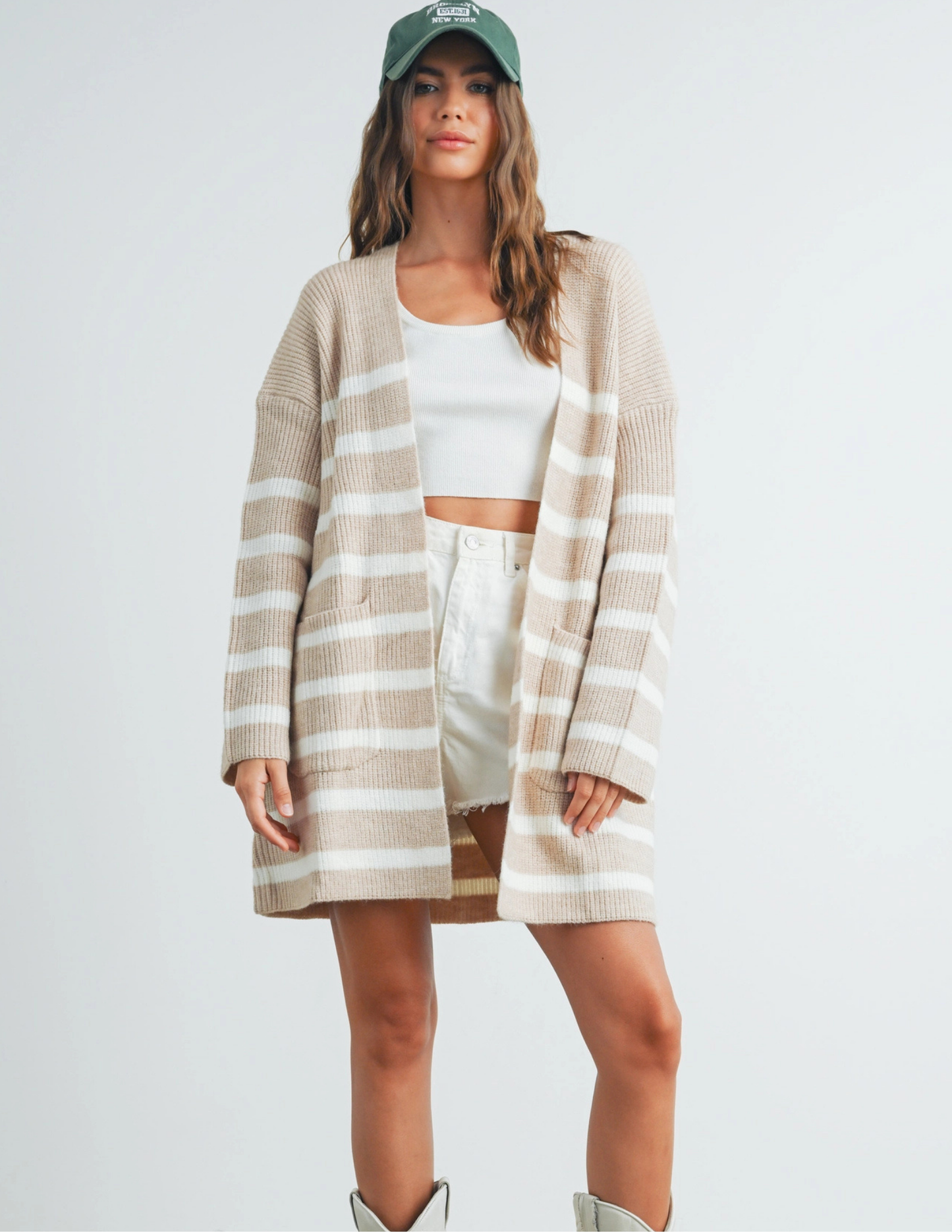 Knitted Stripe Maxi Cardigan - Tres Chic Boutique