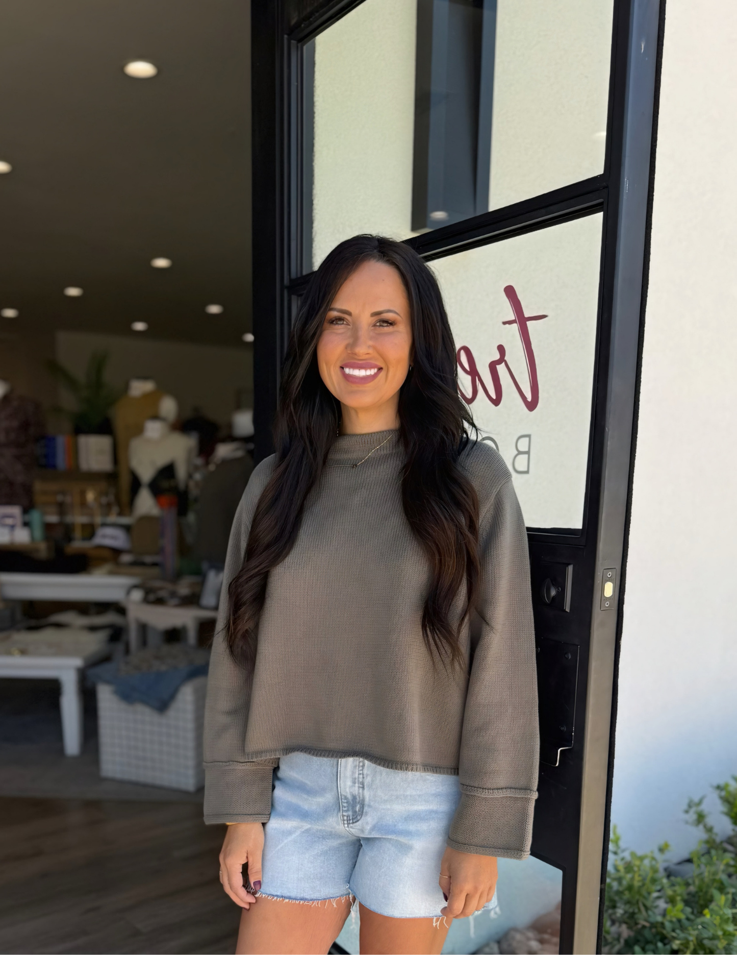 Olive Sweater - Tres Chic Boutique