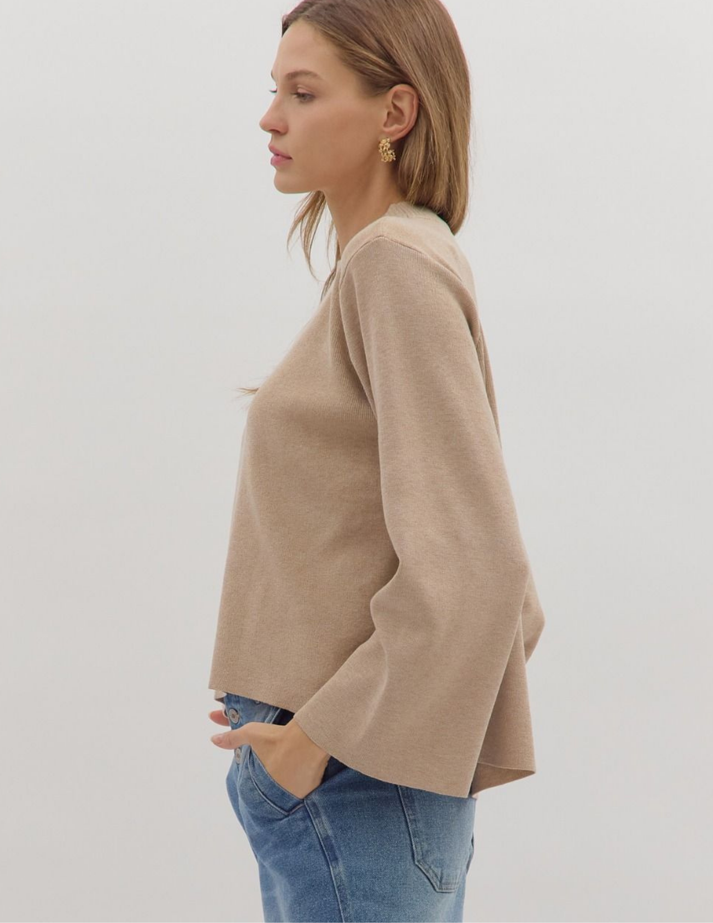 On The Go Knit Sweater- Oatmeal