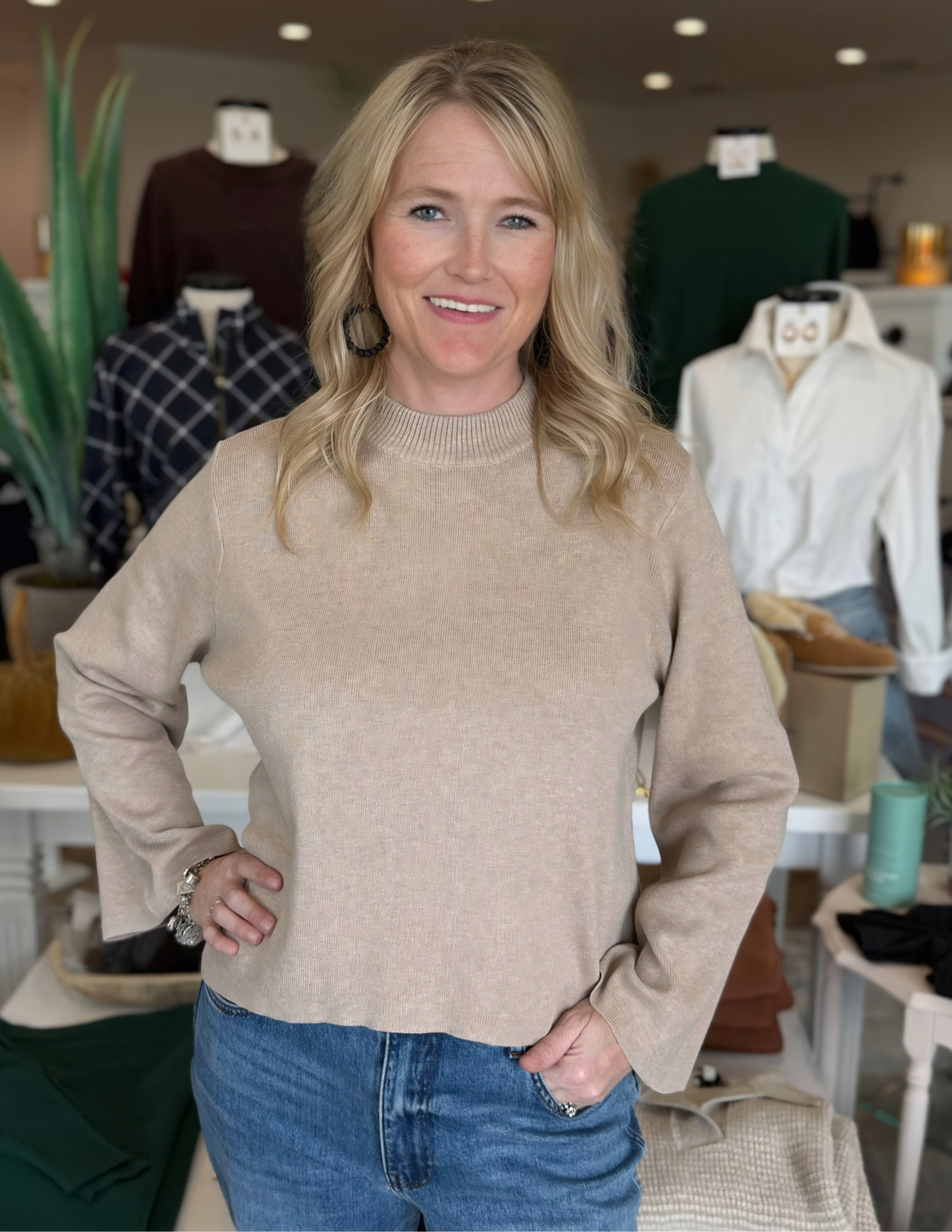 On The Go Knit Sweater- Oatmeal